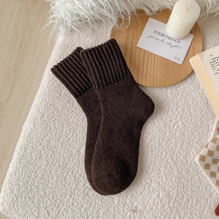 Cosycombe Thick Knit Crew Socks with Ribbed Cuff