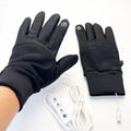 Black USB heated touchscreen gloves
