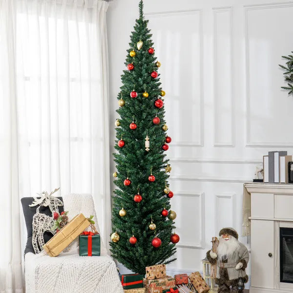 Tall green 8ft slim pencil tree