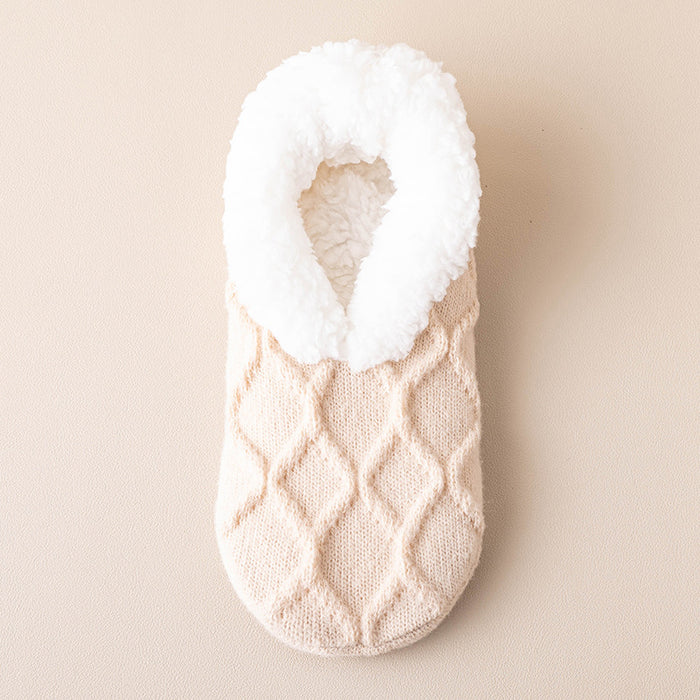 Cosycombe Plush Lined Slipper Socks with Grip Dots