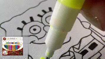 Twelve Christmas puffy paint pens in a row