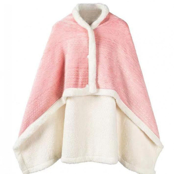 Cosycombe Double-Layer Fleece Wearable Shawl Blanket with Buttons