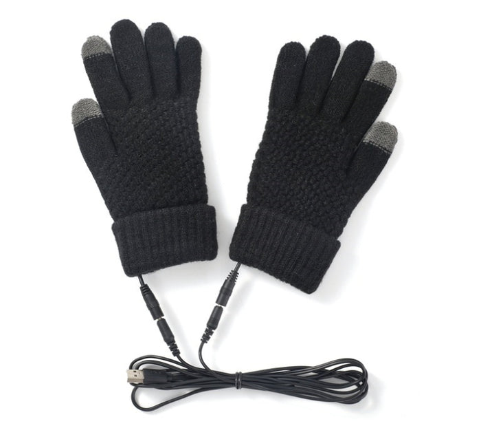 Cosycombe USB Heated Knitted Gloves with Touchscreen Fingertips