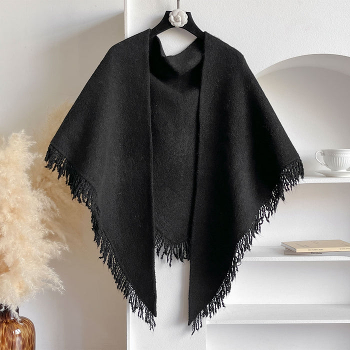 Cosycombe Fringed Knit Scarf and Shoulder Wrap, 180 x 60 cm