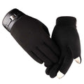 Black mens touchscreen gloves with buckle cuff