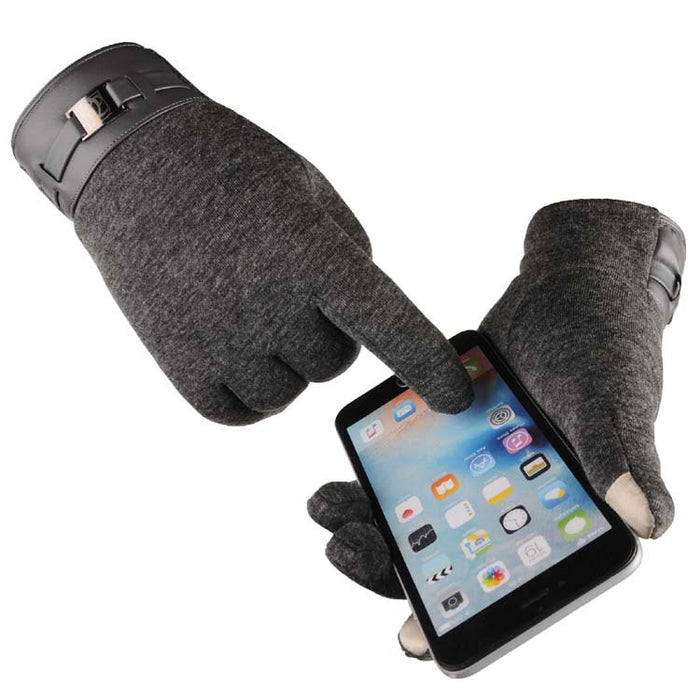 Cosycombe Mens Touchscreen Gloves with Buckle Cuff