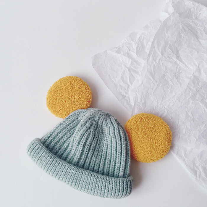 Cosycombe Kids Teddy Ear Beanie in Soft Rib Knit