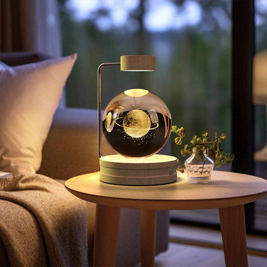 3D Crystal Ball Night Light – Warm Bedside Lamp