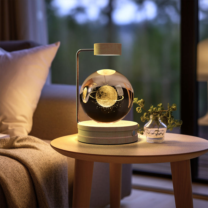 3D Crystal Ball Night Light – Warm Bedside Lamp