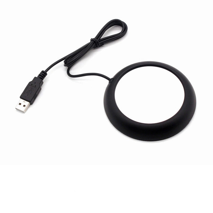 Cosycombe Slim USB Heated Coaster with Wood-Look Rim