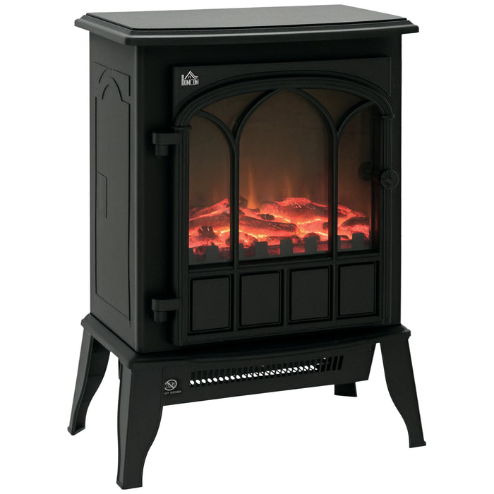 Cosycombe Black Electric Stove 2000W with Dimmable LED Charcoal Flames