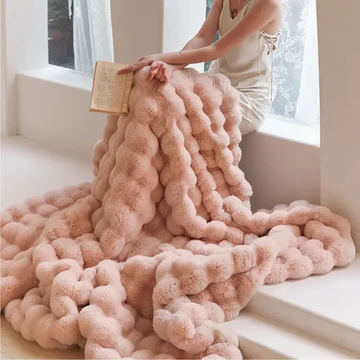 Cosycombe™ Double-Lined Faux Rabbit Fur Throw for Winter Nights