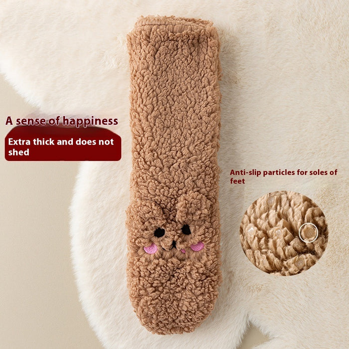 Cosycombe Extra-Thick Coral Fleece Floor Socks with Anti-Slip Sole