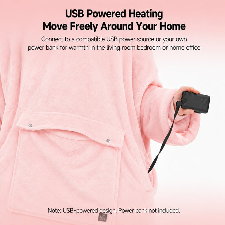 Cosycombe™ Heated Wearable Blanket Hoodie with 3-Zone USB Warmth