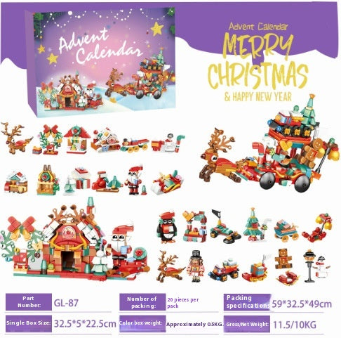 Advent calendar box with brick Christmas train