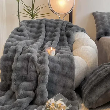 Cosycombe™ Double-Lined Faux Rabbit Fur Throw for Winter Nights