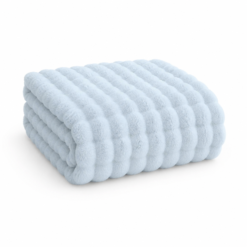 Cosycombe™ Ribbed Plush Knit Blanket, Soft and Machine Washable