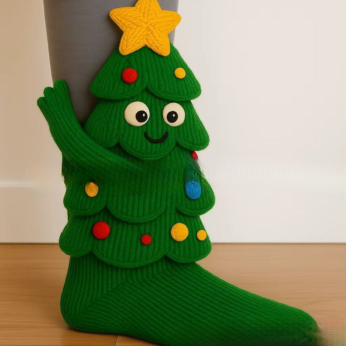 Cosycombe Knit Socks with a 3D Crochet Animal Hug