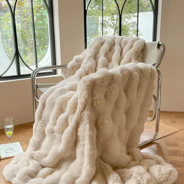 Cosycombe™ Double-Lined Faux Rabbit Fur Throw for Winter Nights