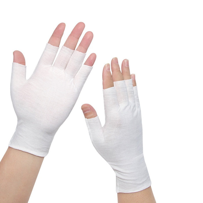 Cosycombe Thin Cotton Half-Finger Gloves, 5 or 2 Fingertips Open