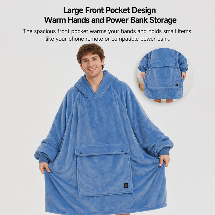 Cosycombe™ Heated Wearable Blanket Hoodie with 3-Zone USB Warmth