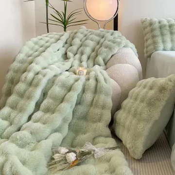 Cosycombe™ Double-Lined Faux Rabbit Fur Throw for Winter Nights