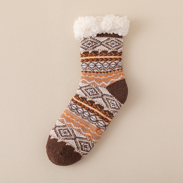 Cosycombe Nordic Pattern Lounge Socks with Grip Sole