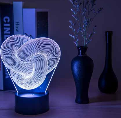 Cosycombe Twisted knot 3D illusion acrylic lamp