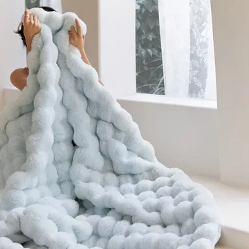 Cosycombe™ Double-Lined Faux Rabbit Fur Throw for Winter Nights