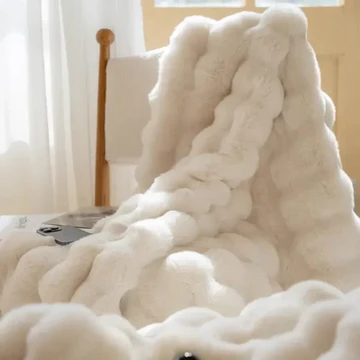 Cosycombe™ Double-Lined Faux Rabbit Fur Throw for Winter Nights