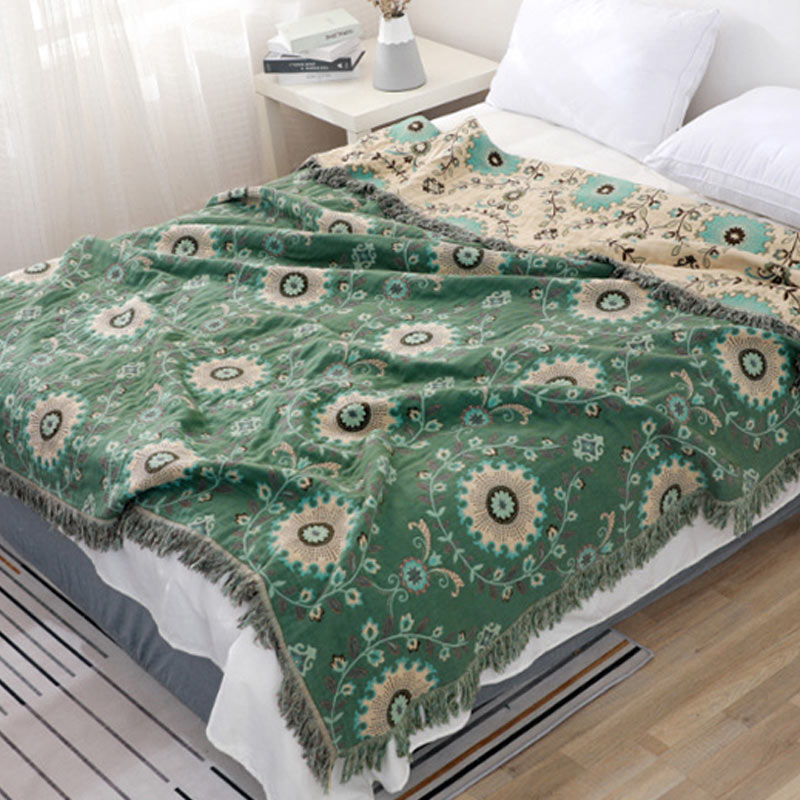 Cosycombe™ Reversible Cotton Sofa Throw That Doubles as a Bedspread