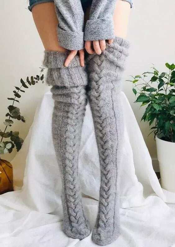 Cosycombe™ Hand-Knitted Over-the-Knee Socks for Boots and Winter