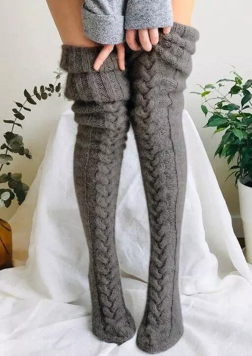 Cosycombe™ Hand-Knitted Over-the-Knee Socks for Boots and Winter