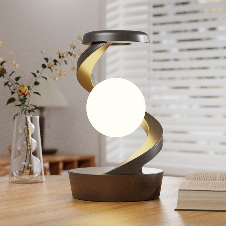 Rotating Moon Lamp – Floating Desk Lamp with Wireless Charging