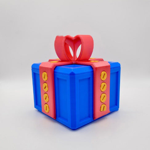 Cosycombe 3D-printed prank gift box sealed with screws
