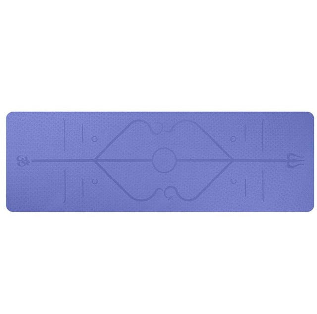 Cosycombe Non-slip yoga mat with alignment lines, 6 mm