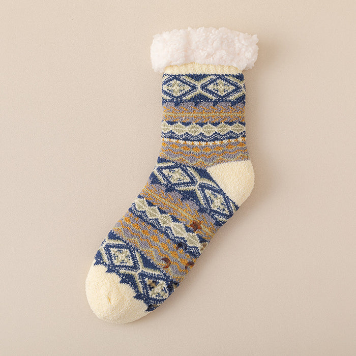 Cosycombe Nordic Pattern Lounge Socks with Grip Sole