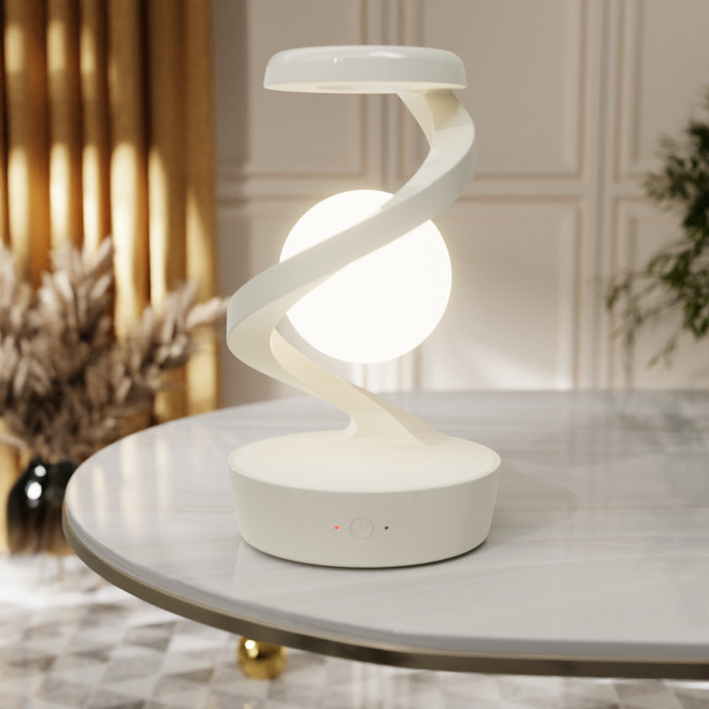 Rotating Moon Lamp – Floating Desk Lamp with Wireless Charging