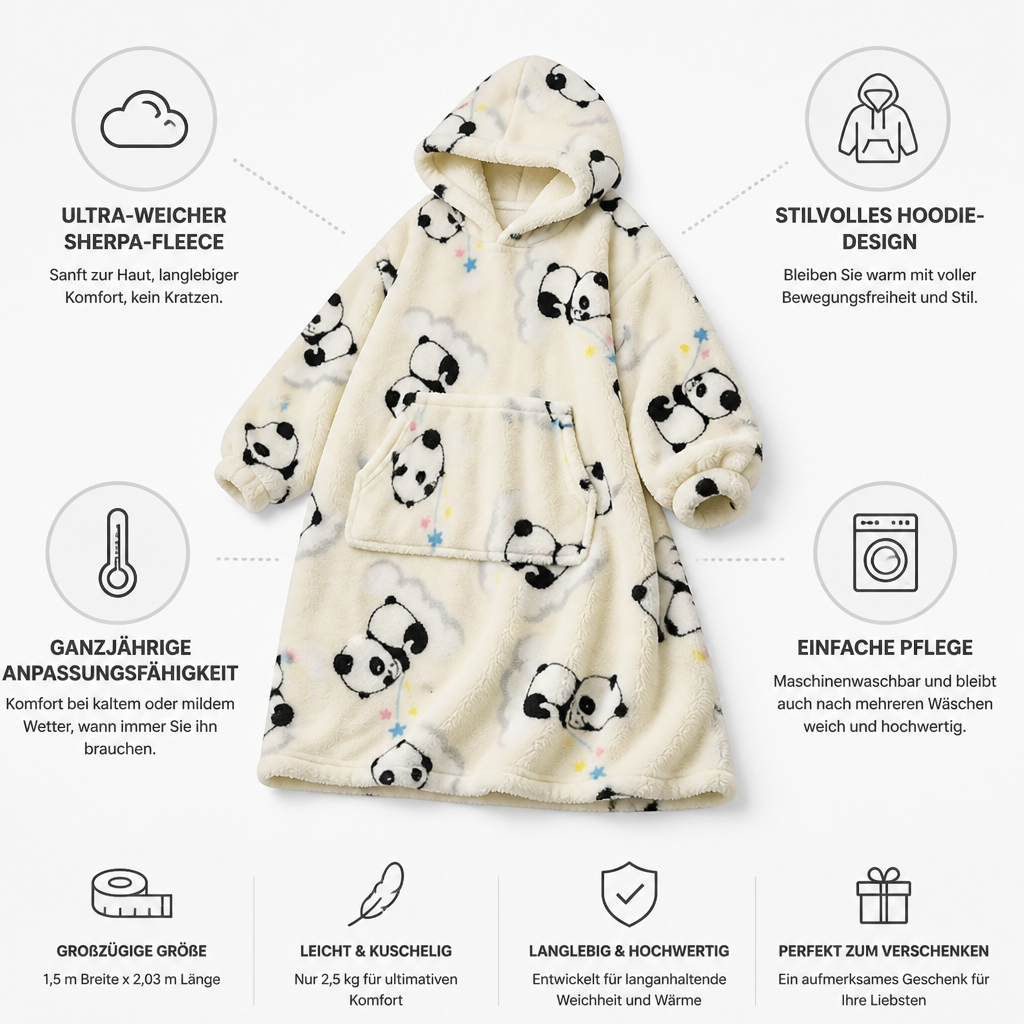 Cosycombe™ Oversized Ultra-Soft Sherpa Hoodie Blanket, Machine Washable