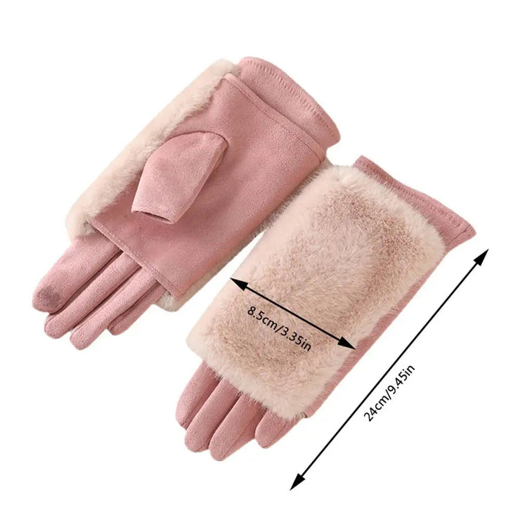 Cosycombe™ Suede Touchscreen Winter Gloves with Soft Fur Trim