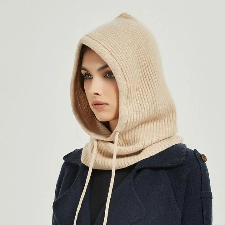 Cosycombe™ Knitted Hooded Balaclava and Neck Warmer in Soft Cashmere Knit