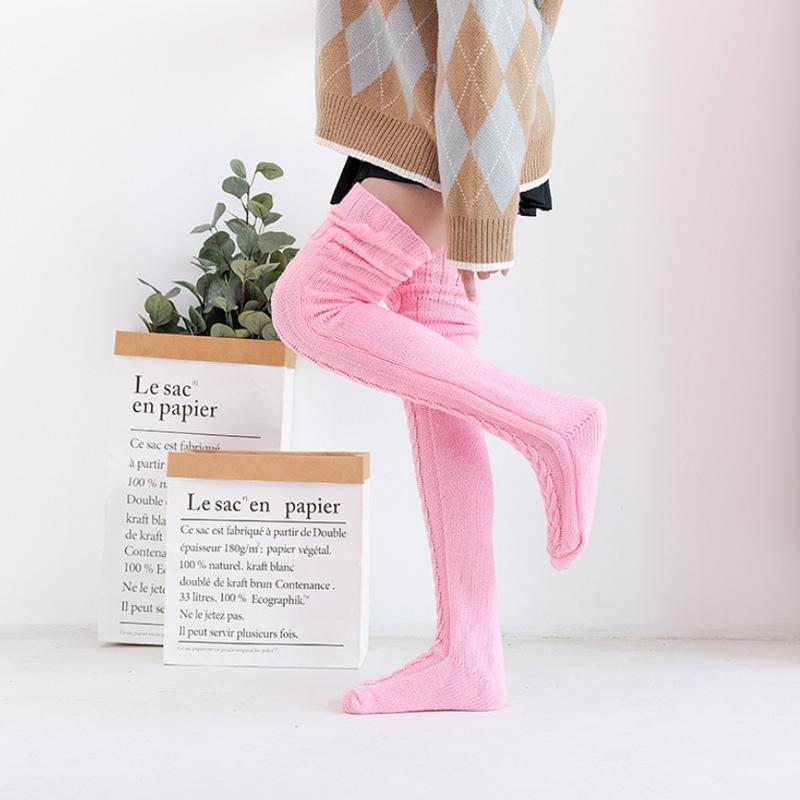 Cosycombe™ Hand-Knitted Winter Knee Socks in Soft Acrylic Cotton