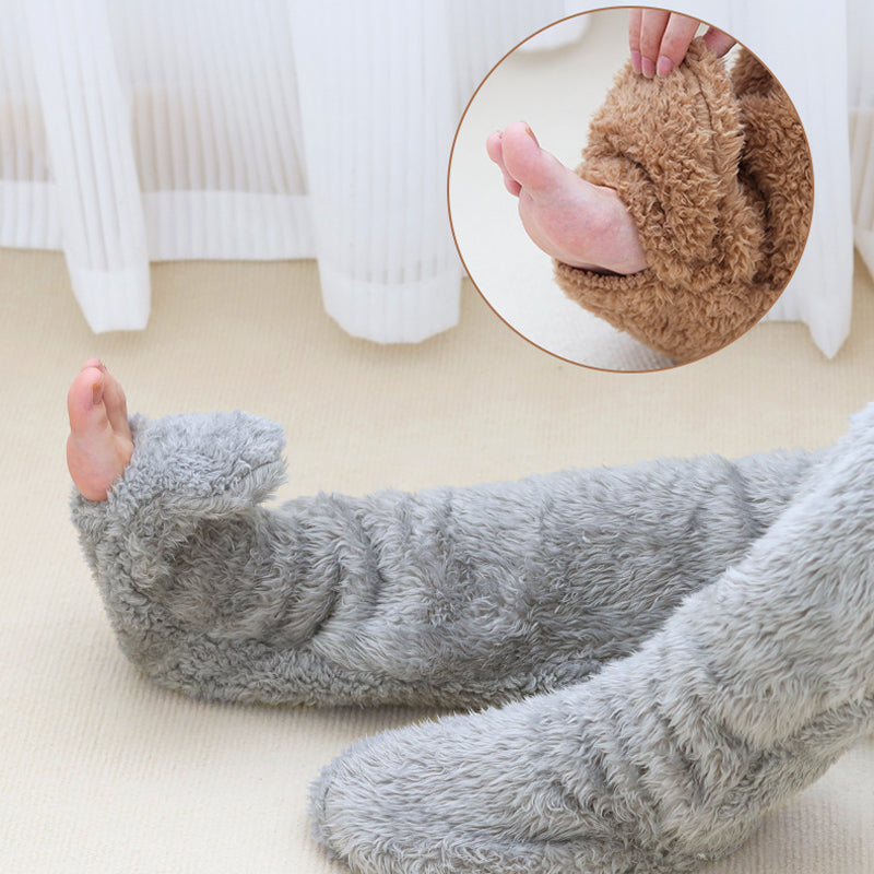 Cosycombe™ Fluffy Knee-High Leg Warmer Socks with Open-Toe Design