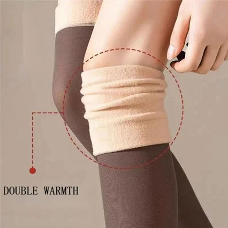 Cosycombe™ Thick Fleecy Thigh-High Stockings with Stay-Up Elastic