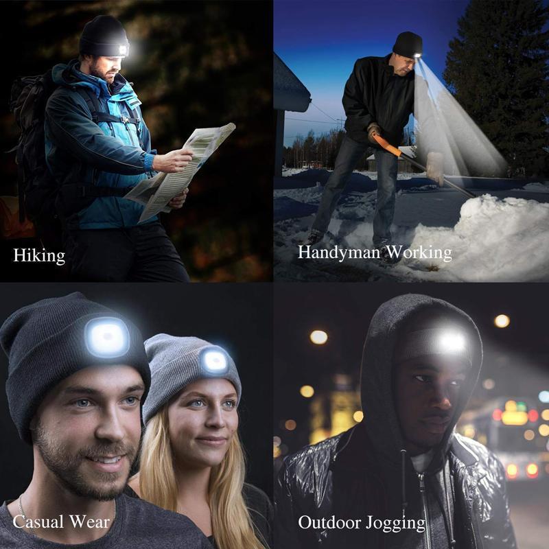 Cosycombe™ LED Knitted Beanie Hat with Hands-Free Light for Dark Evenings