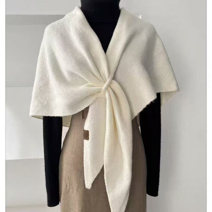 Ivory soft wool triangle shawl