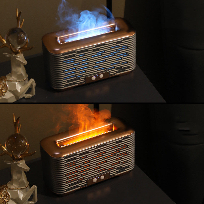 350ml Flame Aroma Diffuser With Double Colour Atmosphere Light