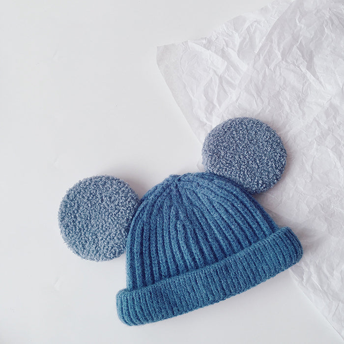 Cosycombe Kids Teddy Ear Beanie in Soft Rib Knit