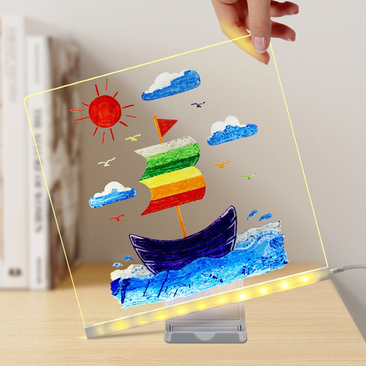 Light-up acrylic drawing board with doodle