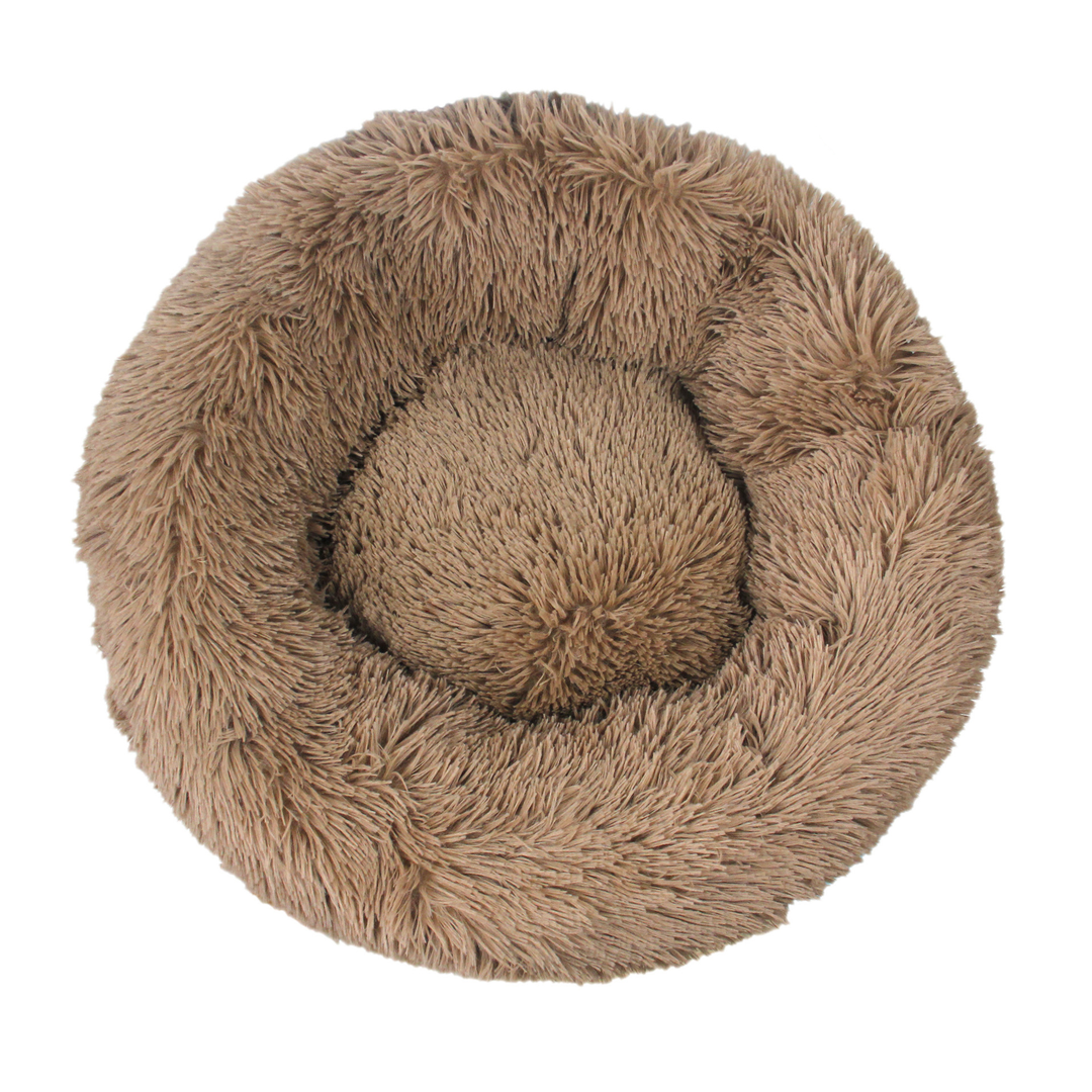 Fluffy round donut pet bed